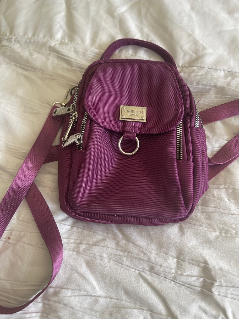 summer & rose Plum Purple Crossbody Mini Backpack